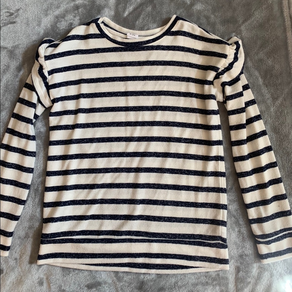 GapKids striped sweater with shoulder ruffle